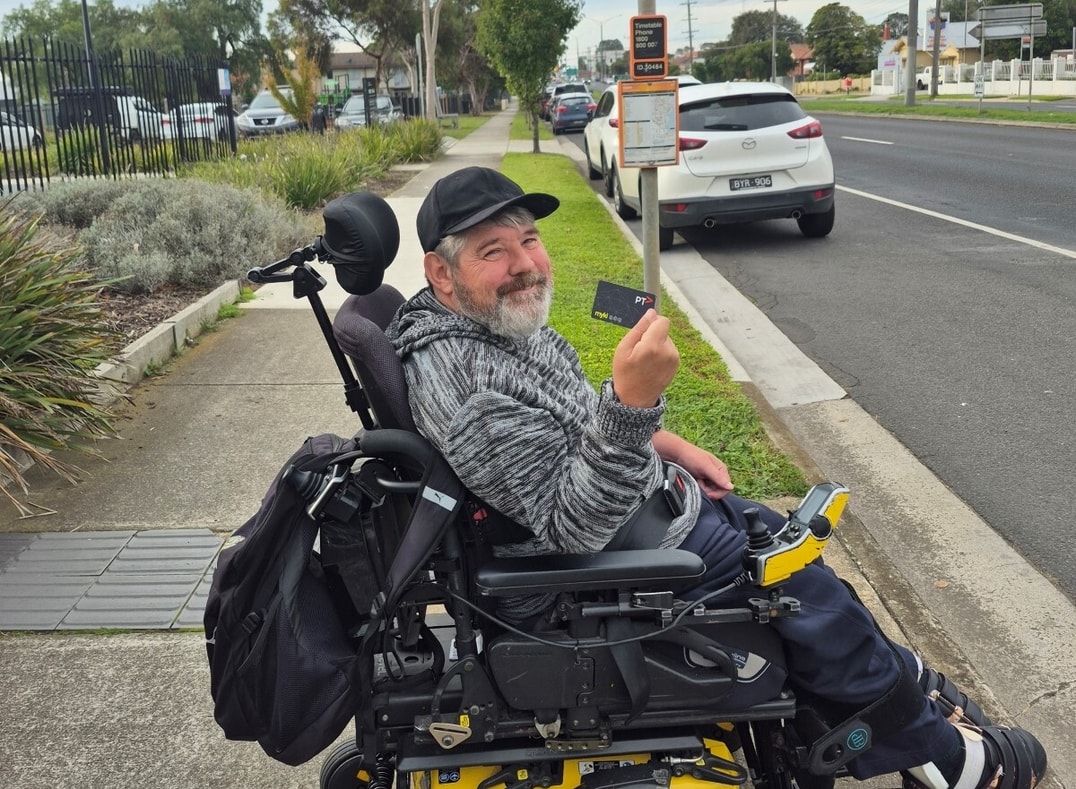 Tony Porter at the bus stop banner