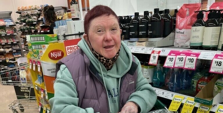 Linda at the supermarket