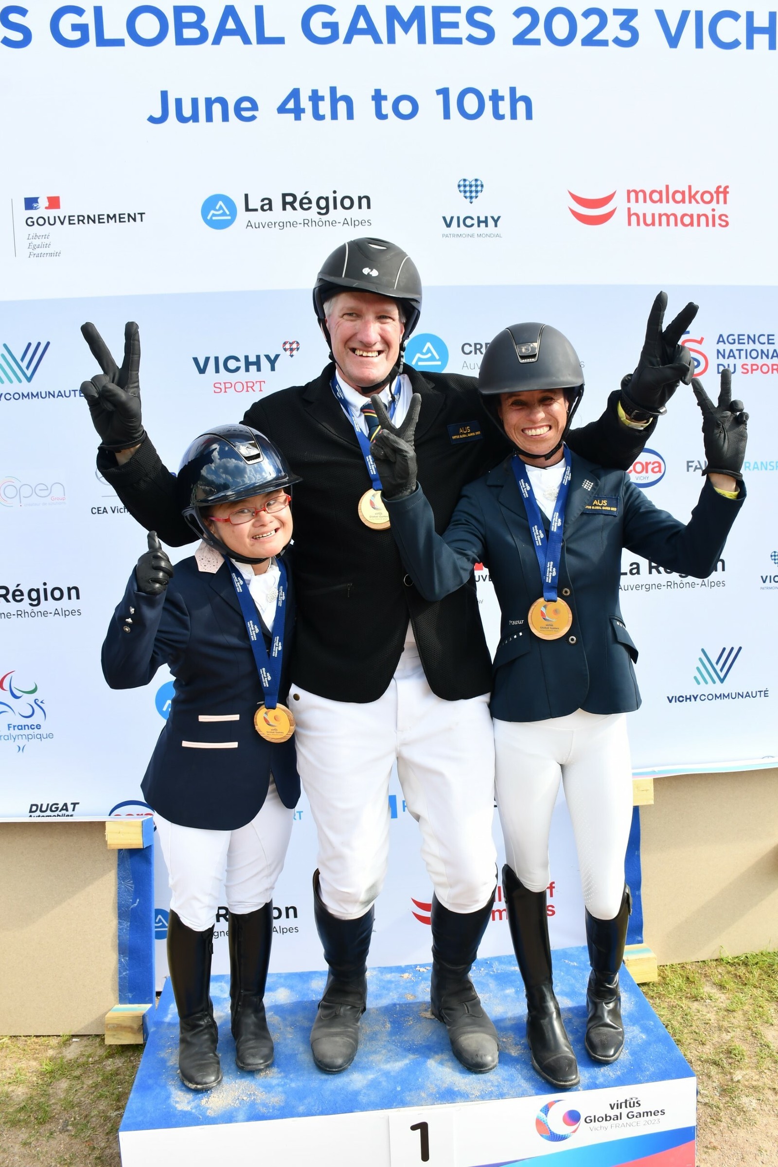 Sui with her teammates Andrew and Sarah.