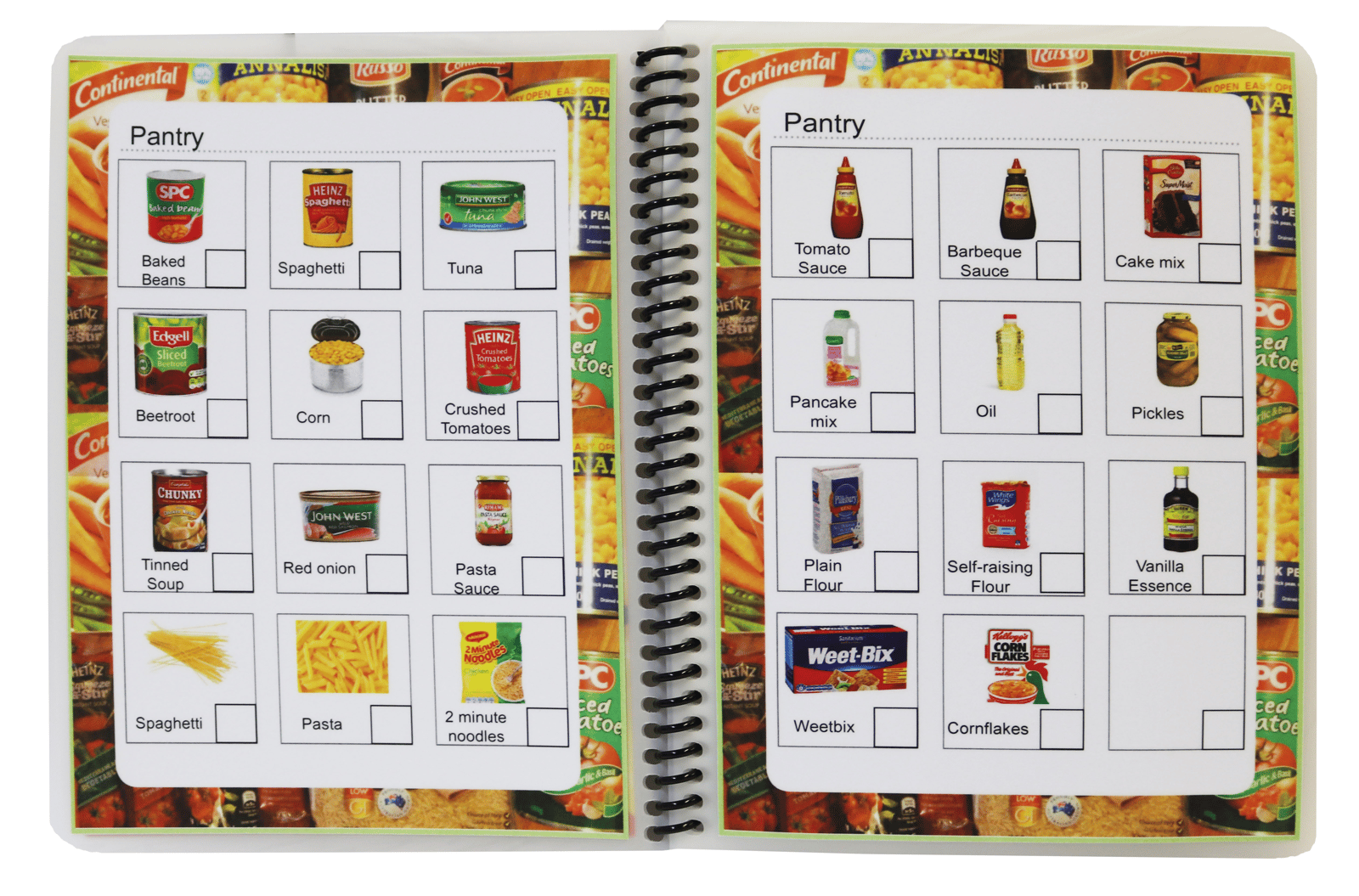 Learning book with Pantry topic