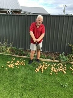 Rob in his garden.